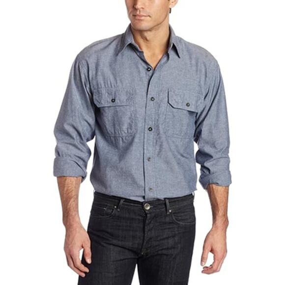 Carhartt Relaxed Fit Chambray Button-Down Shirt Blue Size 2XL - Picture 1 of 7